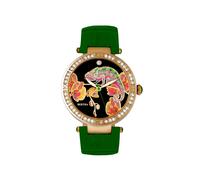 Bertha Women's Camilla Mother-Of-Pearl Leather-Band Watch in Green Bertha Green One Size