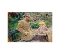 Berthe Morisot-Eugene Manet with His Daughter At Bougival Wall Art Posters Artworks Canvas Room Aesthetic Wall Art Prints Home Modern Decor 20x30inch(50x75cm)