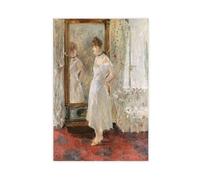 Berthe Morisot - French Impressionist - The Psyche Mirror Poster Bedroom Canvas Decor Print Wall Art Office Room Aesthetic Decor Gift Unframe 12x18inc