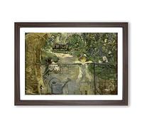Berthe Morisot The Basket Chair Framed Print | A2 Walnut Framed Wall Art | Ready to Hang | Modern Nature Picture | Living Room Bedroom Lounge Office