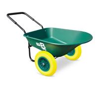 Bertie 70L 2 Wheel Heavy Duty Garden Wheelbarrow, Puncture Proof Tyres | Pram Handle, Lightweight Twin Wheel Barrow Cart, Garden Trolley, Steel Frame, Rust-Proof Plastic Tray for Stables, Allotment