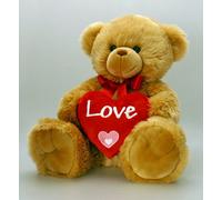 Bertie Bear with Love Heart - Large 45cm Soft Teddy by Keel Toys