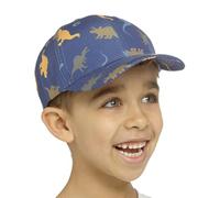 Bertie & Bo Kids Dino Print Baseball Cap for Boys Age 4-8 Years | Adjustable Children’s Summer Sun Hat | Lightweight Dinosaur Cap for Holidays & Outdoor Play Multi