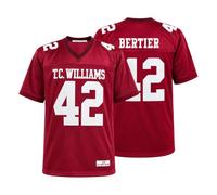 Bertier #42 Football Jersey High School TC Williams Remember The T Sewn, Red, Large