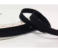 Bertie's Bows 10mm Black Cotton Herringbone Tape/Webbing on a 4m Length (N.B. This is a Cut from a roll, Presented on a Card)