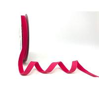 Bertie's Bows 10mm Fuchsia Polyester Velvet Ribbon on a 3m Length (N.B. This is a Cut from a roll, Presented on a Ribbon Card)