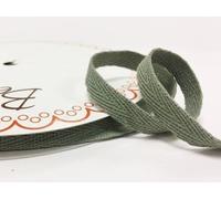 Bertie's Bows 10mm Sage Cotton Herringbone Tape/Webbing on a 4m Length (N.B. This is a Cut from a roll, Presented on a Card)