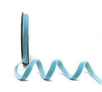 Bertie's Bows 10mm Sky Blue Polyester Velvet Ribbon on a 3m Length (N.B. This is a Cut from a roll, Presented on a Ribbon Card)