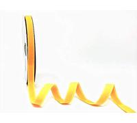 Bertie's Bows 10mm Yellow Polyester Velvet Ribbon on a 3m Length (N.B. This is a Cut from a roll, Presented on a Ribbon Card)
