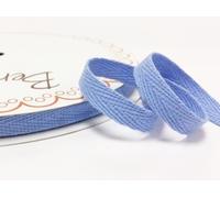 Bertie's Bows 15mm Sky Blue Cotton Herringbone Tape/Webbing on a 4m Length (N.B. This is a Cut from a roll, Presented on a Card)