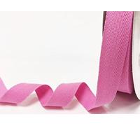 Bertie's Bows 25mm Candy Pink Cotton Herringbone Tape/Webbing on a 4m Length (N.B. This is a Cut from a roll, Presented on a Card)
