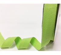 Bertie's Bows 25mm Lime Cotton Herringbone Tape/Webbing on a 4m Length (N.B. This is a Cut from a roll, Presented on a Card)
