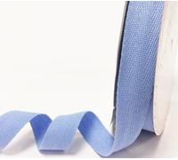 Bertie's Bows 25mm Sky Blue Cotton Herringbone Tape/Webbing on a 4m Length (N.B. This is a Cut from a roll, Presented on a Card)