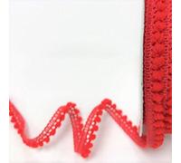 Bertie's Bows 3mm Pom Pom Trim on a 3m Length (N.B. This is a Cut from a roll, Presented on a Ribbon Card) (Red)