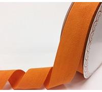 Bertie's Bows 40mm Orange Cotton Herringbone Tape/Webbing on a 4m Length (N.B. This is a Cut from a roll, Presented on a Card)