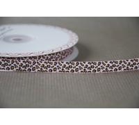 Bertie's Bows 9mm Pale Pink Leopard Print Ribbon on a 25m Roll
