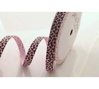 Bertie's Bows 9mm Pale Pink Leopard Print Ribbon on a 3m Roll