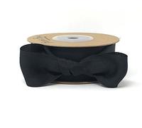 Berties' Bows Black 32mm 100% Natural Silk Ribbon on a 2m Length (N.B. This is a Cut from a roll, Presented on a Ribbon Card)