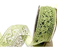 Bertie's Bows Celery Green Crochet 35mm Lace - Price per metre
