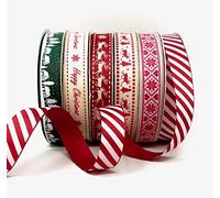Bertie's Bows Christmas 16mm Ribbon Bundle (6 x 3m Rolls)