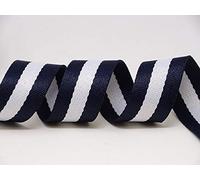 Bertie's Bows Cotton Blend Heavy Weight Webbing x 5 mtr, Navy/White Striped