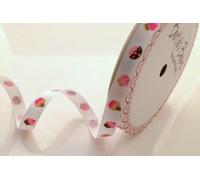 Bertie's Bows Cupcake Print on 9mm White Grosgrain Ribbon on 3m Roll