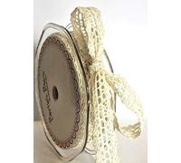 Bertie's Bows Ivory 15mm Double Edge Crochet Cotton Lace on a 2m Length (N.B. This is a Cut from a roll, Presented on a Bertie's Bows Card)