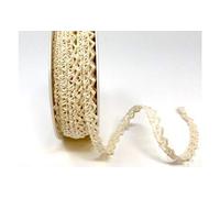 Bertie's Bows Ivory Peaked Edge 6mm Cotton Lace on a 2m Length, Cut from a roll (N.B. This is Presented on a Ribbon Card)