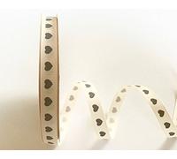 Bertie's Bows Love Heart Ivory 9mm Grosgrain Ribbon on a 25m Roll