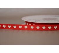 Bertie's Bows Love Heart Red 9mm Grosgrain Ribbon on a 25m Roll