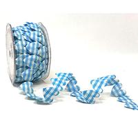 Bertie's Bows Pale Blue & White Gingham Heart Cut-Out 25mm Ribbon on a 2m Length