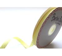 Bertie's Bows Pale Yellow with White Polka Dot 9mm Grosgrain Ribbon on a 25m Roll