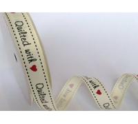 Bertie's Bows Quilted with Love 16mm Grosgrain Ribbon 3 metre roll