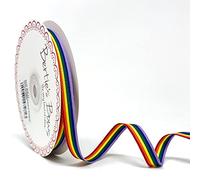 Bertie's Bows Rainbow Stripe Grosgrain Ribbon on a 25m Roll (10mm)