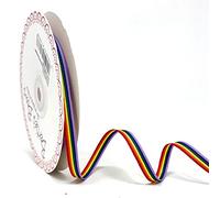 Bertie's Bows Rainbow Stripe Grosgrain Ribbon on a 25m Roll (6mm)