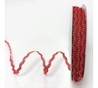 Bertie's Bows Red & Silver 6mm RIC Rac on 3m Length (N.B. This is a Cut from a roll, Presented on a Ribbon Card)