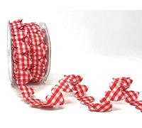 Bertie's Bows Red & White Gingham Heart Cut-Out 25mm Ribbon on a 2m Length