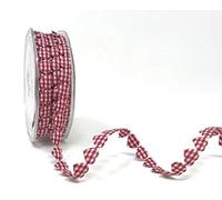Bertie's Bows Red & White Gingham Heart Garland 10mm Ribbon on a 10m Roll