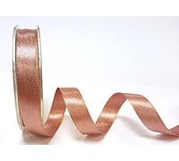 Bertie's Bows Rose Gold Sparkle Satin 16mm Ribbon Ribbon on a 3m Length (N.B. This is a Cut from a roll Presented on a Card)