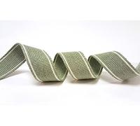 Bertie's Bows Sage with Off White Stripe Cotton Mix Heavy 34mm Webbing for Bag Handles per metre