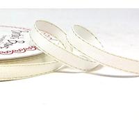 Bertie's Bows White 10mm Metallic Gold Saddle Stitch Ribbon on a 3m Roll