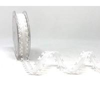Bertie's Bows White Heart Edge Sheer 15mm Ribbon on a 20m Roll