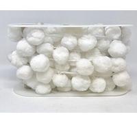 Bertie's Bows White Jumbo 36mm Pom Pom Trim by on a 2m Length