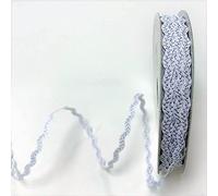Bertie's Bows White & Silver 6mm RIC Rac on 3m Length (N.B. This is a Cut from a roll, Presented on a Ribbon Card)