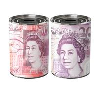 BERTO 2PCS MONEY TIN BOX - Sterling Bank Note -TIN Piggy Bank, Coin Tin, Cash Tin, Savings Tin, Money Can, Birthday Money, Holiday & Christmas Fund(2 X Medium)