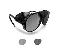 BERTONI Glacier Polarized Sunglasses for Mountain Hiking Trekking Ski mod ALPS Italy (Black - Photochromic Polarized)