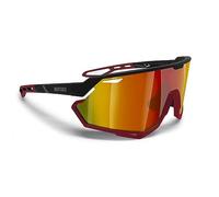 BERTONI Sport Cycling MTB Running Sunglasses for Men Women in TR90 100% UV Block mod. ALPHA (Matt Black/Matt Red - Gold Red Mirror Lens)
