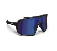 BERTONI Sport Cycling MTB Running Sunglasses for Men Women in TR90 100% UV Block mod. GEMINI (Matt Black/Shiny Black - Blue Mirror Lens)
