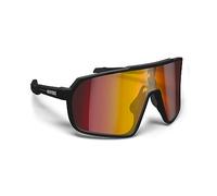 BERTONI Sport Cycling MTB Running Sunglasses for Men Women in TR90 100% UV Block mod. GEMINI (Matt Black/Shiny Black - Gold Red Mirror Lens)