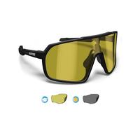 BERTONI Sport Cycling MTB Running Sunglasses for Men Women in TR90 Photochromic Polarized Yellow Large Lens mod. GEMINI
